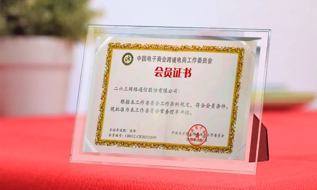 紧抓新浪潮,263当选中国电子商会跨境电商工作委员会常务理事单位